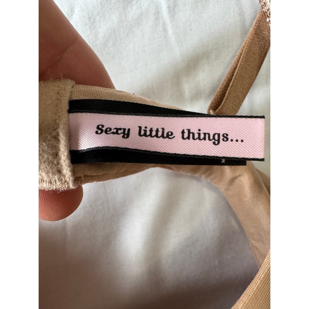 Victoria's Secret Sexy Little Things Push Up Bra 36B Beige Animal Trim Y2K Glam - Picture 4 of 7